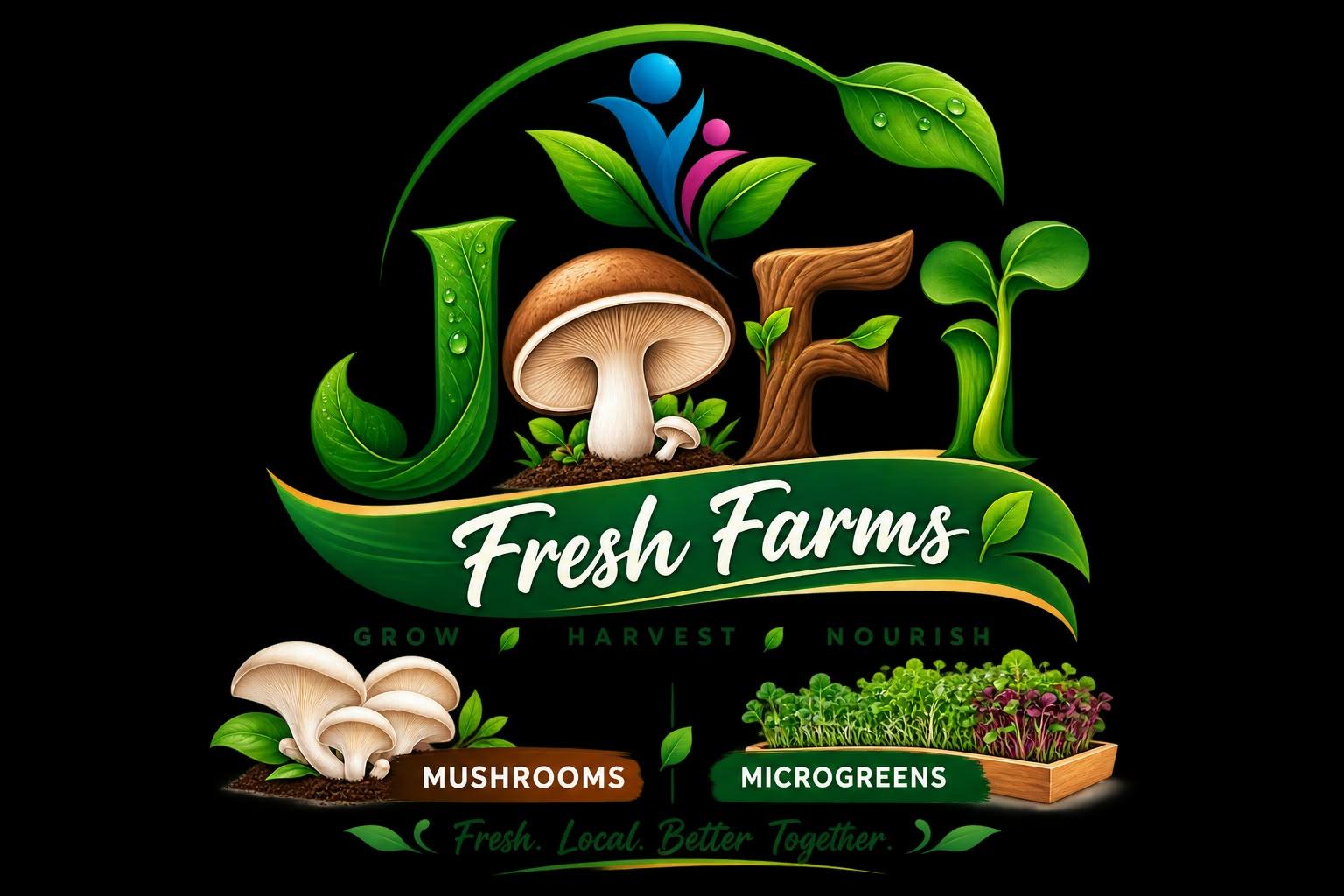 JOFI Fresh Farms mushrooms and microgreens logo